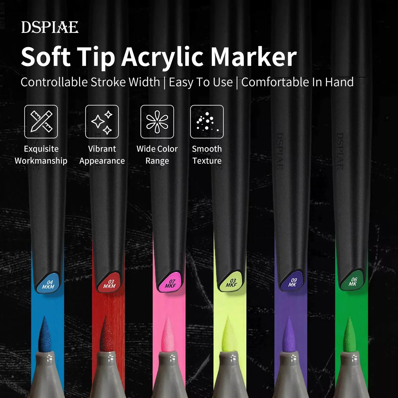 Metallic Paint Set - DSPIAE Colors Brush Pen Environment-friendly Water-based