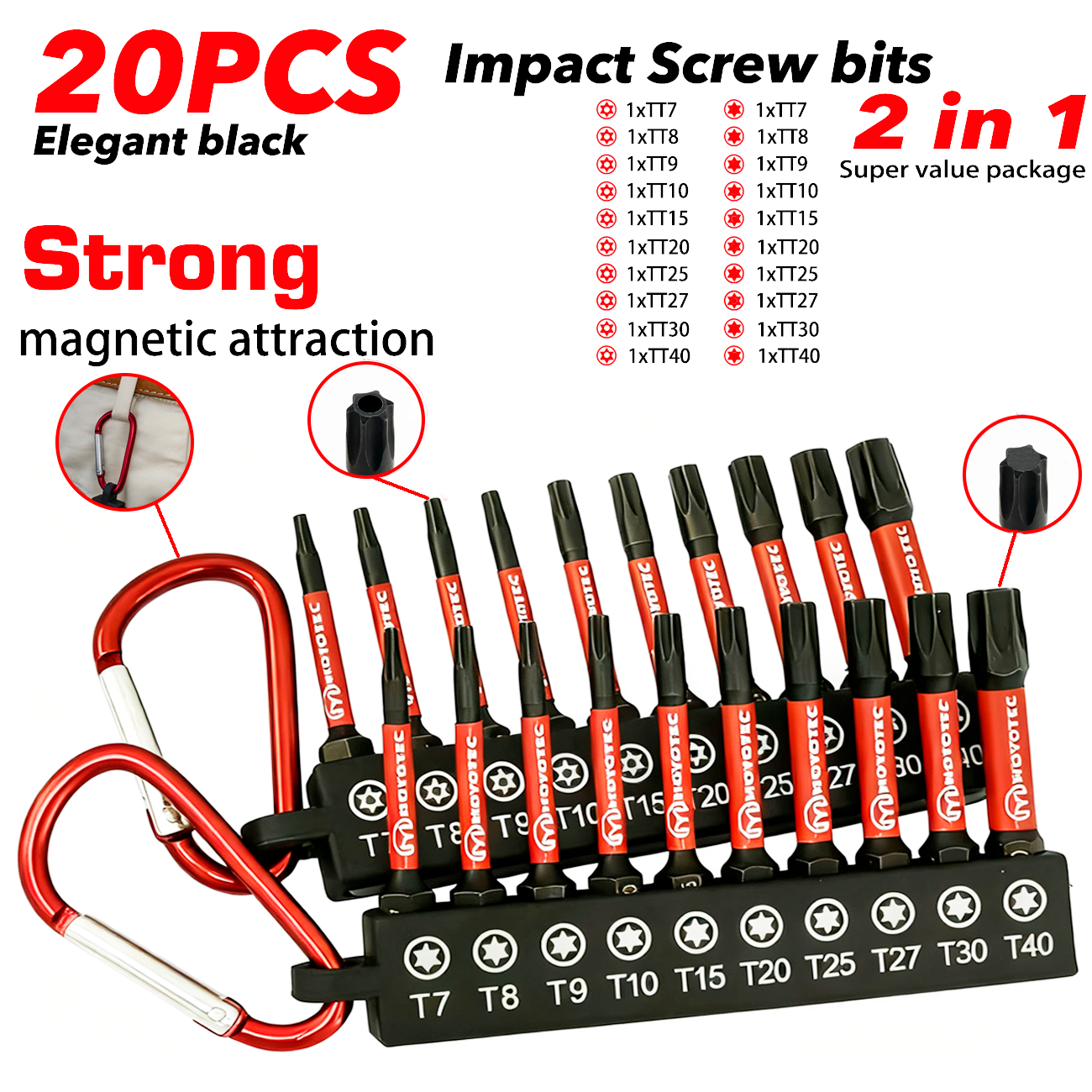 Model Kit Perfect Grade - 10/20 Piece Impact Screwdriver Bit Set,