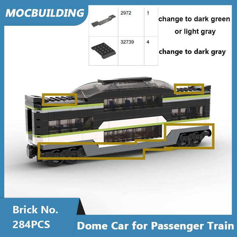 Model Kit Train - MOC Building Blocks Dome Car for