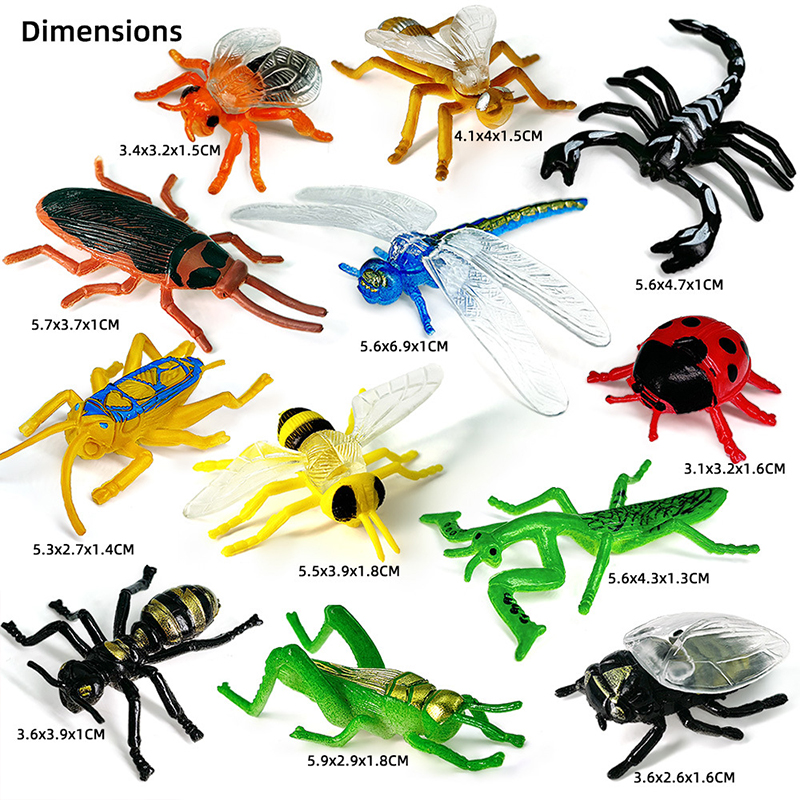 12pcs Wild Insect Animals Mode - Model Kit Lizard ulasan dan harga