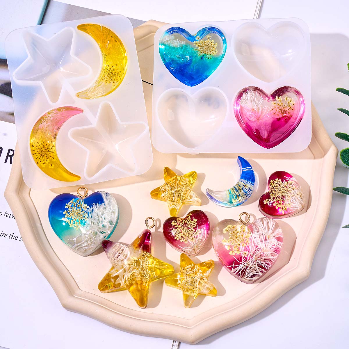 Heart Star Moon Pendant Silico - Model Kit Resin ulasan dan harga