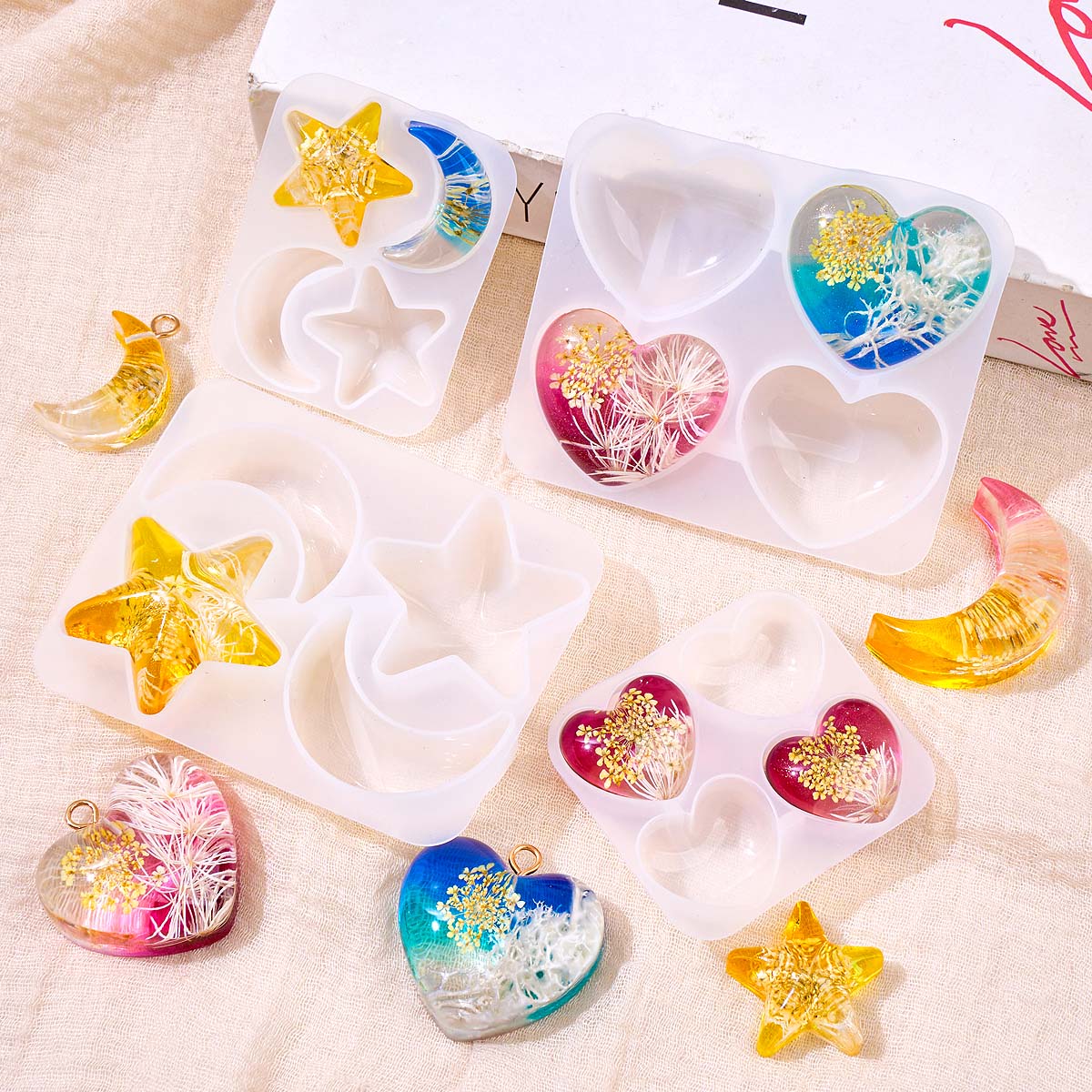 Heart Star Moon Pendant Silico - Model Kit Resin ulasan dan harga
