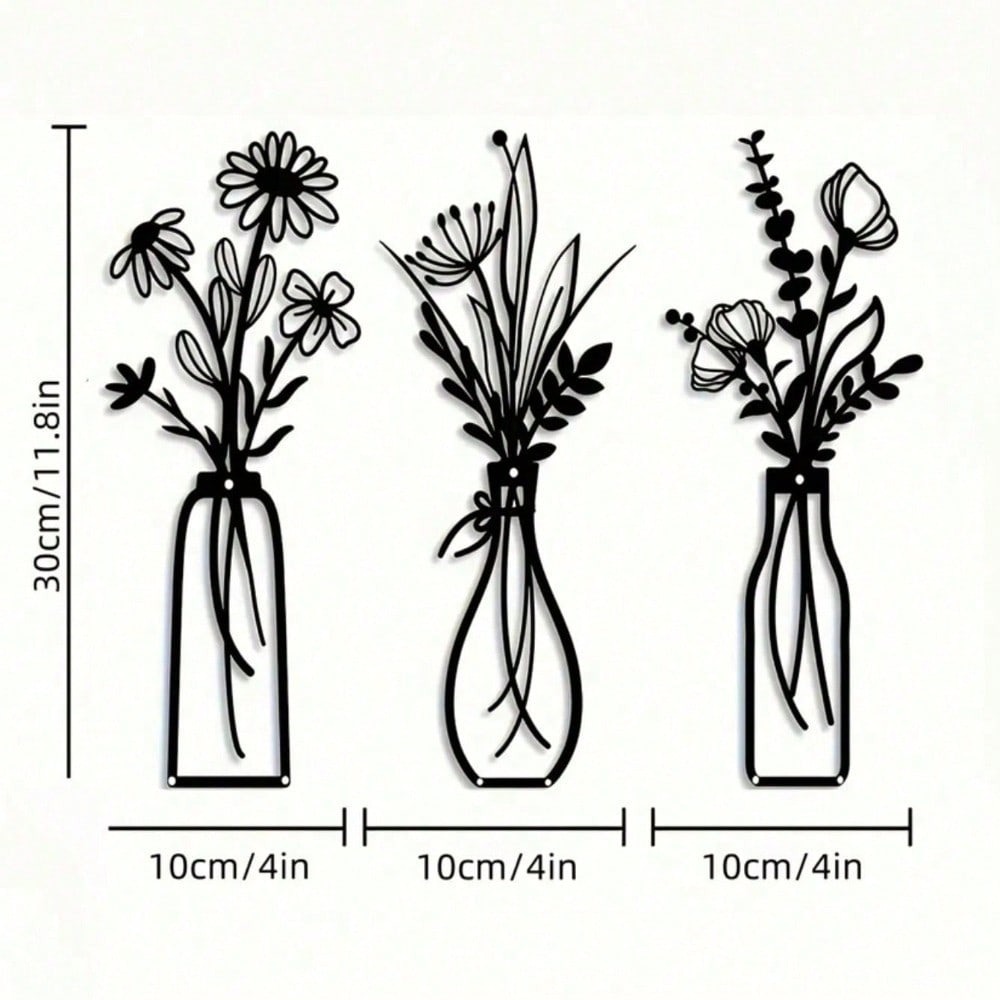 3pcs Vintage Metal Floral Wall - Model Kit Vintage ulasan dan harga