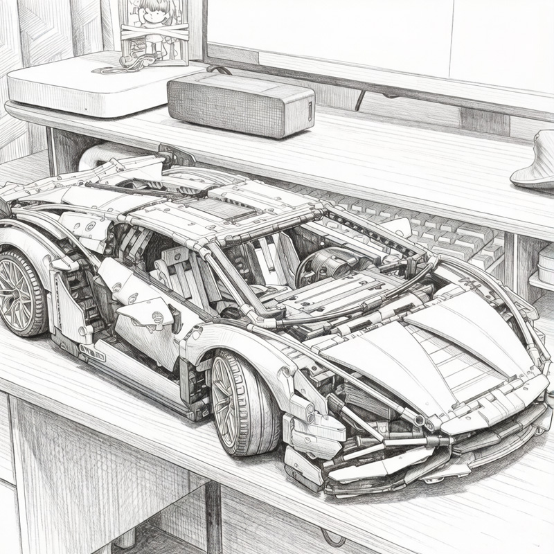 3696 PCS Lamborghini Building  - Model Kit Lamborghini ulasan dan harga