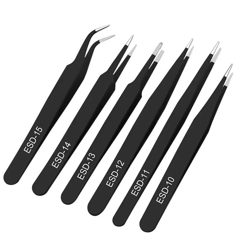 6pcs anti-static stainless ste - Model Kit Tweezers ulasan dan harga