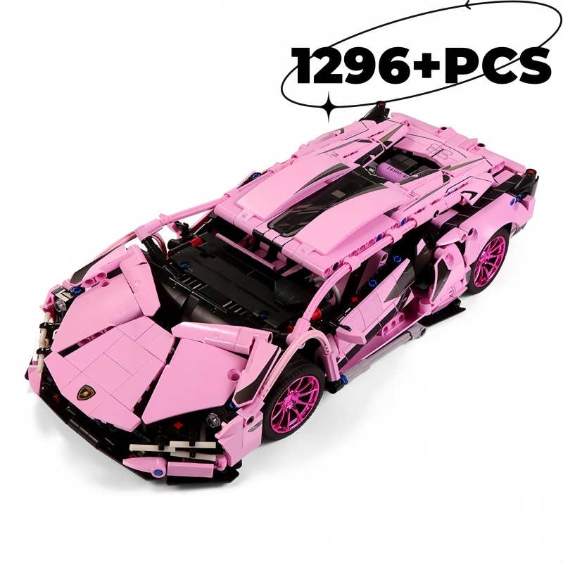 1296+PCS Technical Pink Lambor - Model Kit Lamborghini ulasan dan harga
