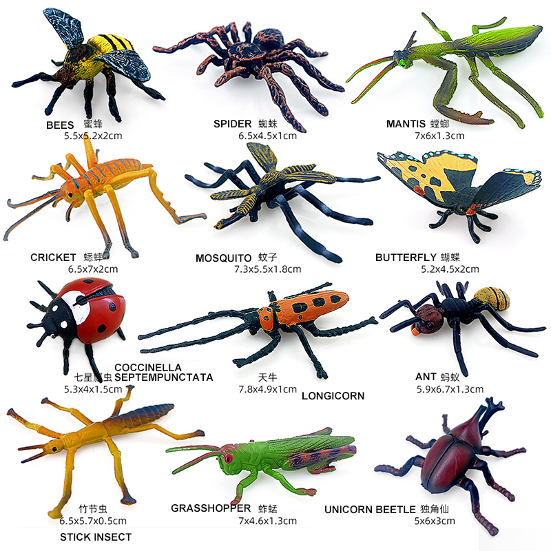 12pcs Wild Insect Animals Mode - Model Kit Lizard ulasan dan harga