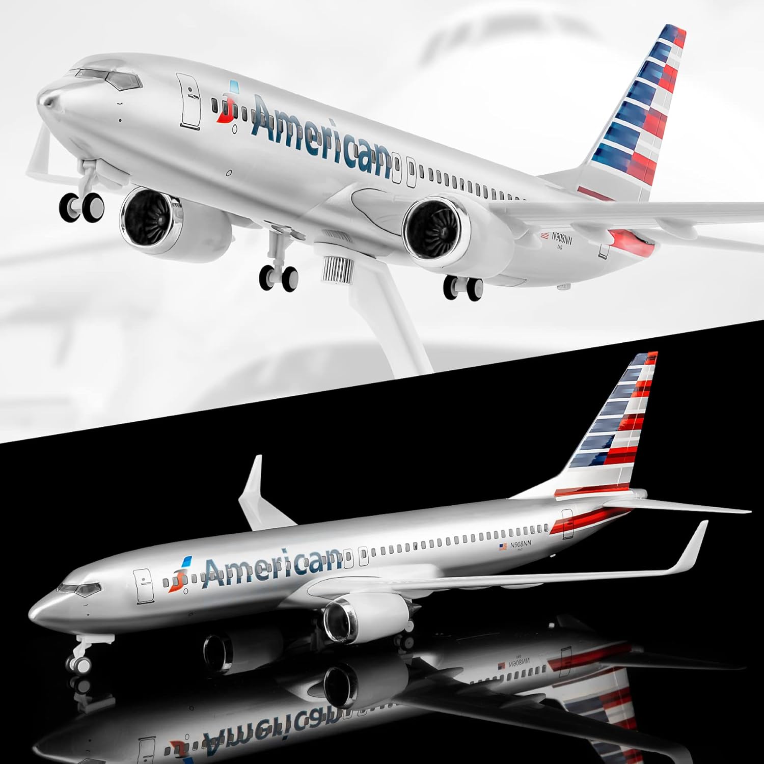 30cm American B737 Diecast Res - Model Kit Planes ulasan dan harga