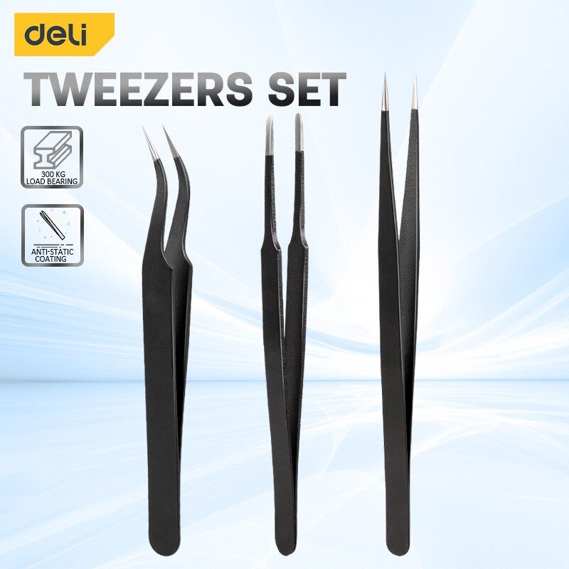 Deli 3PCS Tweezers Set Upgrade - Model Kit Tweezers ulasan dan harga